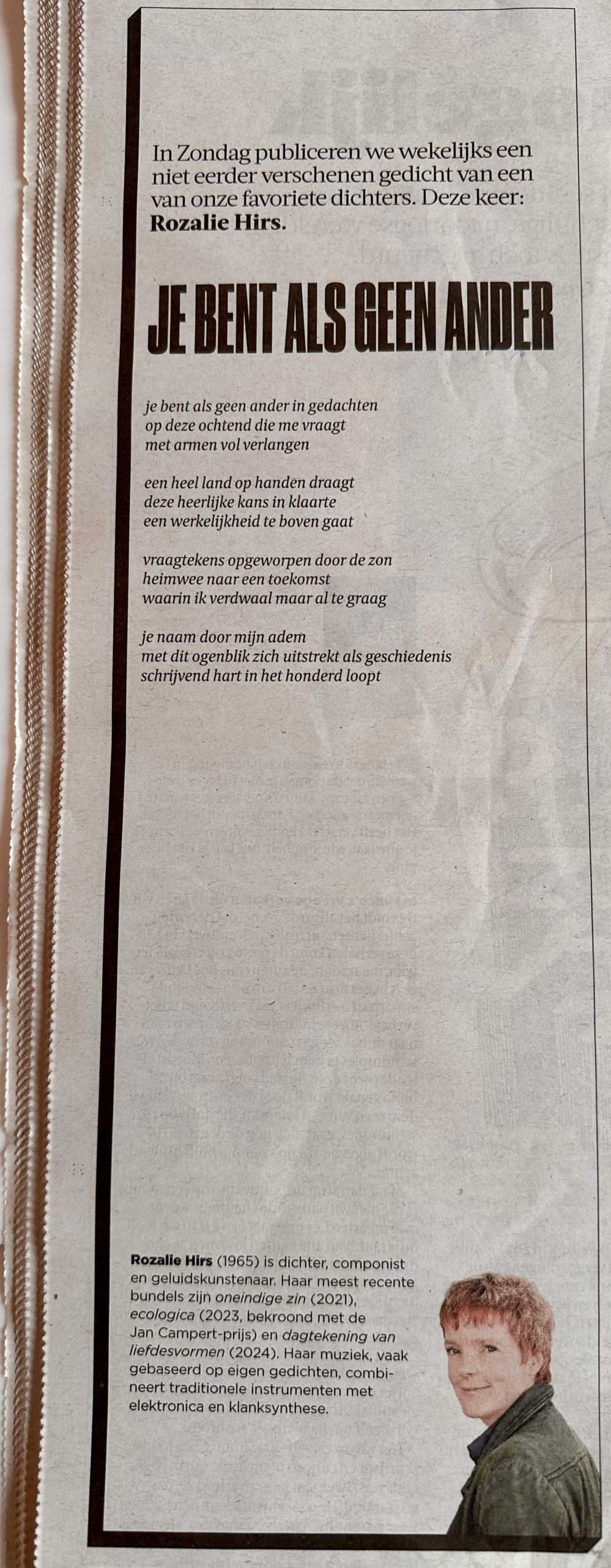 you are like no other – publication, de volkskrant