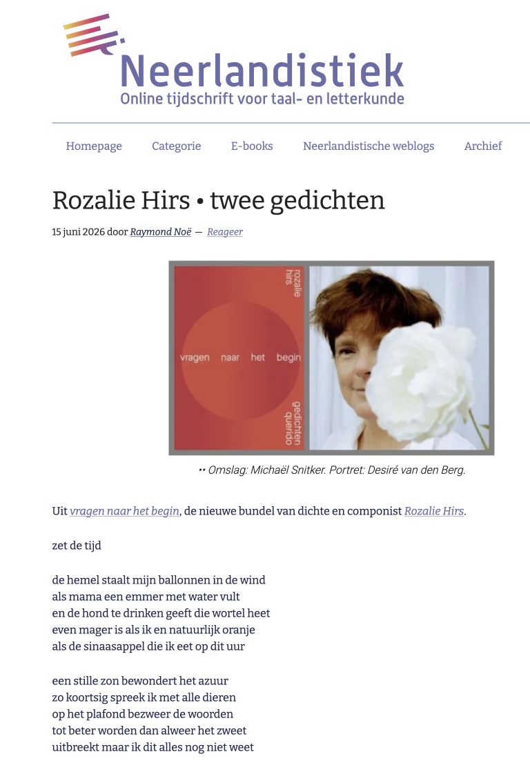 poetry publication – neerlandistiek