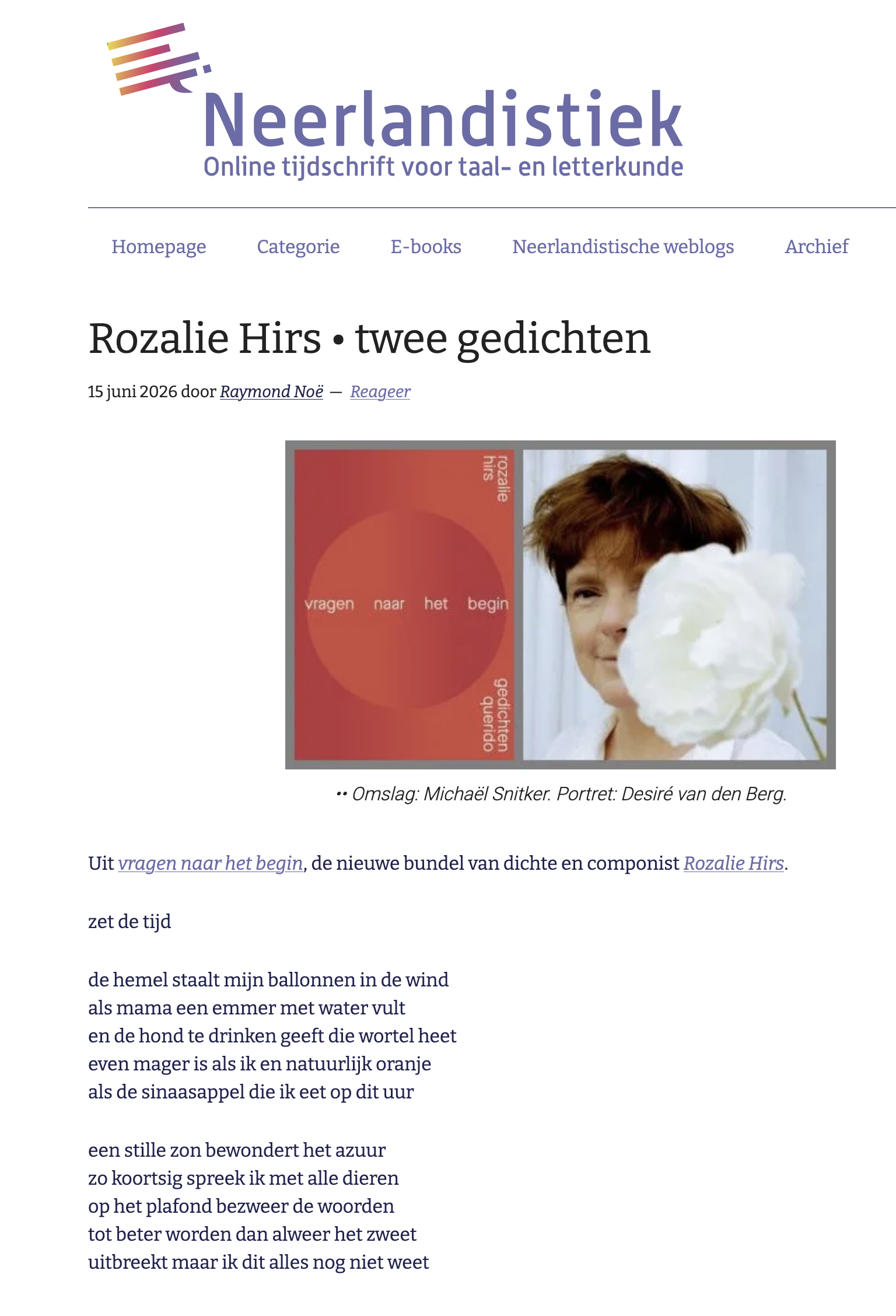 poetry publication – neerlandistiek