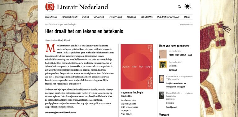 it’s all about signs and meaning – review hettie marzak, literair nederland