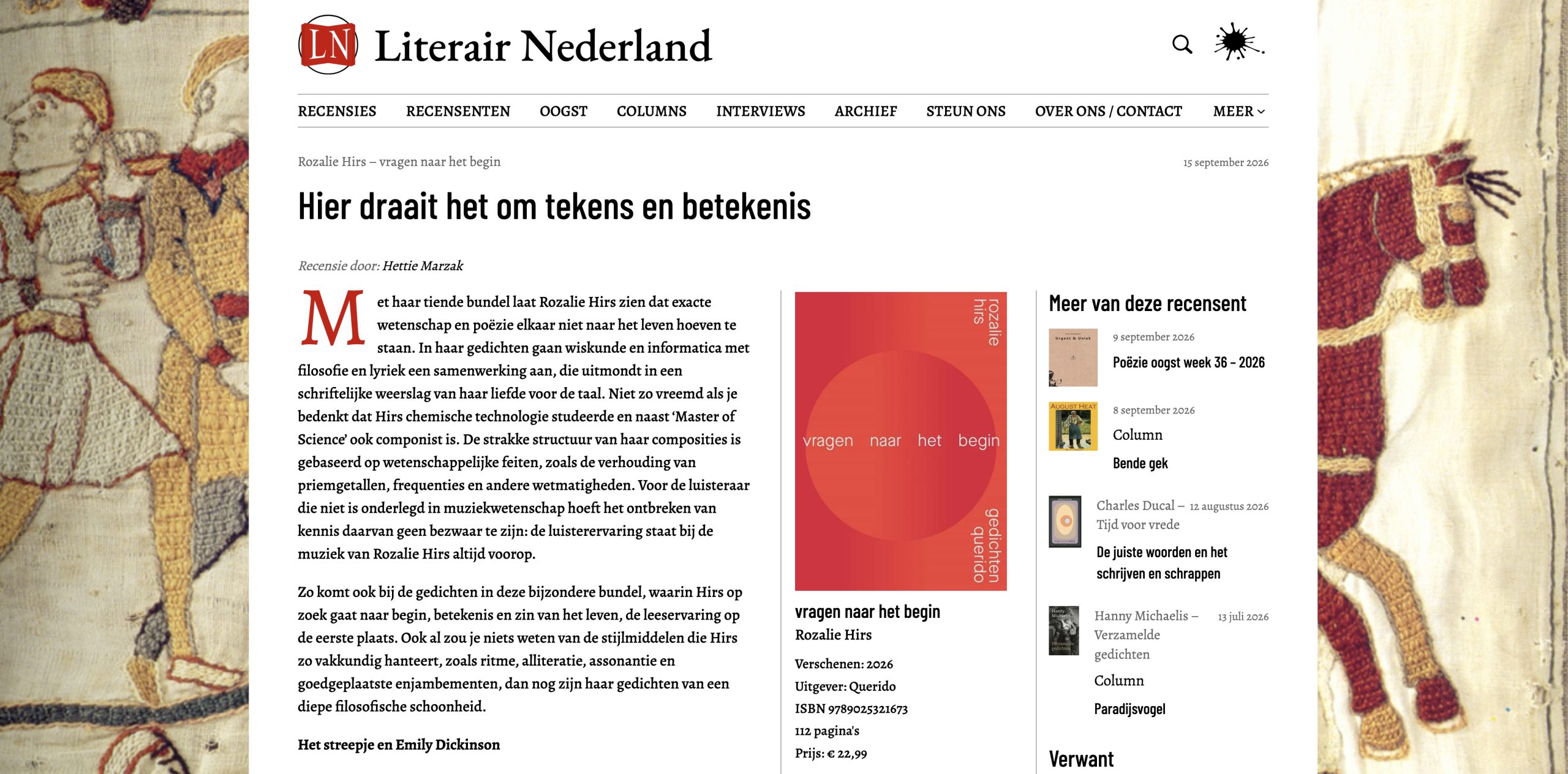 it’s all about signs and meaning – review hettie marzak, literair nederland